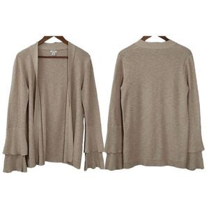 J. Crew Tan Knit Open Front Cardigan Sweater
